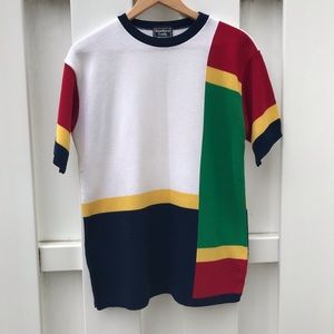 Vintage Color Block Knit T-shirt